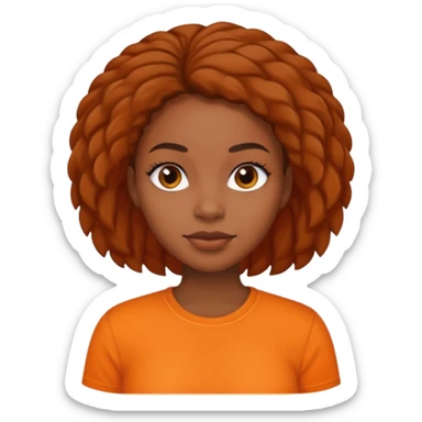 black woman with orange shirt sticker