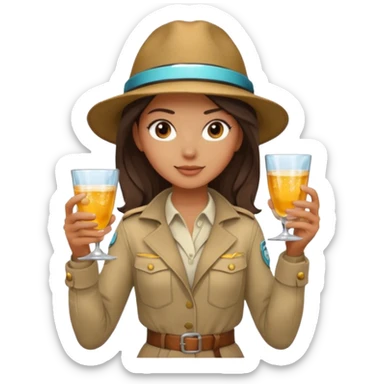 a young female explorer with magnificer glass sticker