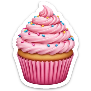 Cupcake with pink icing sticker