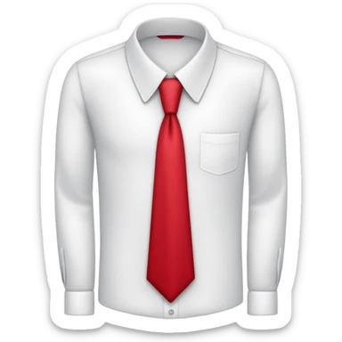 emoji chemise blanche avec une cravate rouge sticker