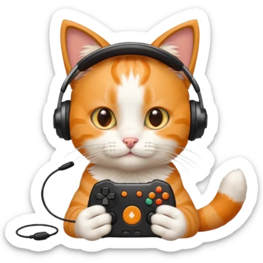 Gamer cat emoji  sticker