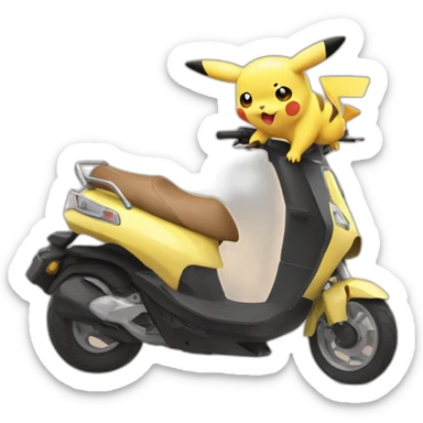 Picachu sur un scooter sticker