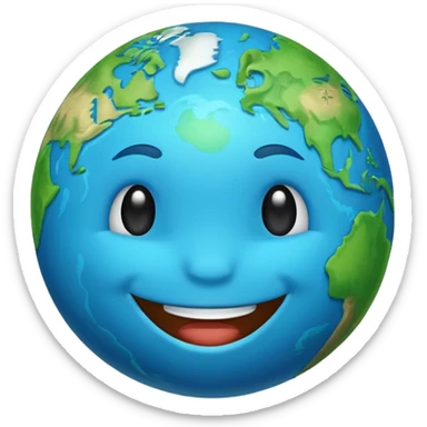 Planet earth emoji ceo face  sticker