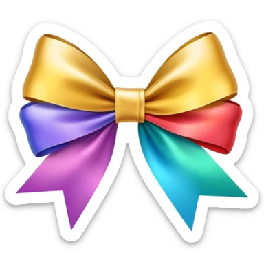 Gift card with a colorful ribbon and bow sticker