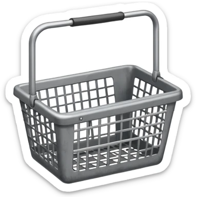 empty shopping basket metal gray sticker