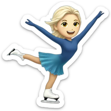Ice skating sticker