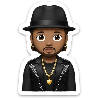 The-Dream, R&B Singer (b.1977) with dark brown hair, black sequin tour outfit  sticker