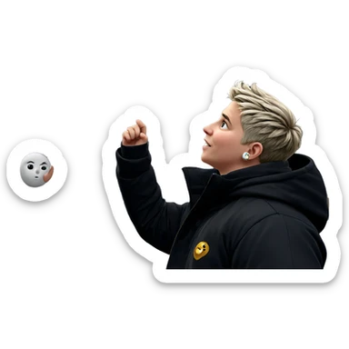 boy wearing earrings outdoors sticker