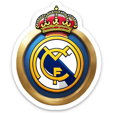Escudo del Real Madrid en 3d con fondo transparente sticker