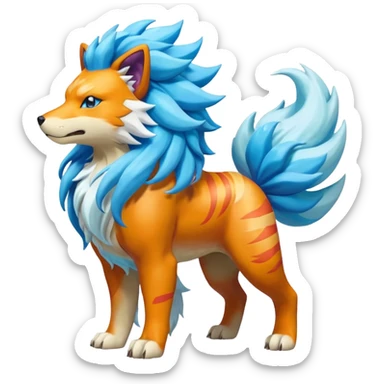Suicune-Aurorus-Arcanine-Meganium-fusion (full body) sticker