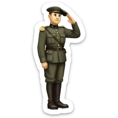 German classical 1940 soldier ave caesar saluting sticker