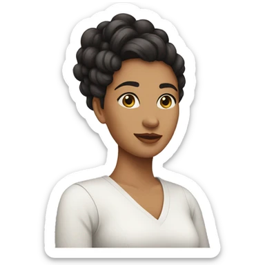 mujer con rulos sticker