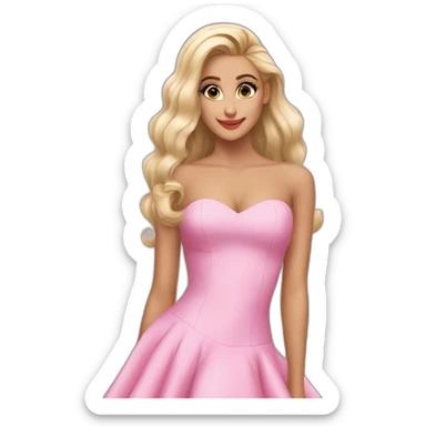 Arianna-grande-blonde-sexy-pink-dress sticker