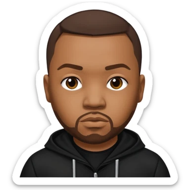 Timbaland with dark brown hair, black outfit sticker