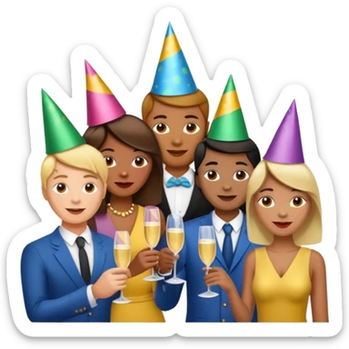 A large dense crowd of adults and seniors at an afterwork party sticker