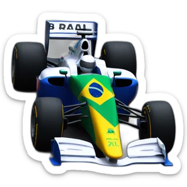 A F1 CAR WITH BRAZIL FLAG sticker