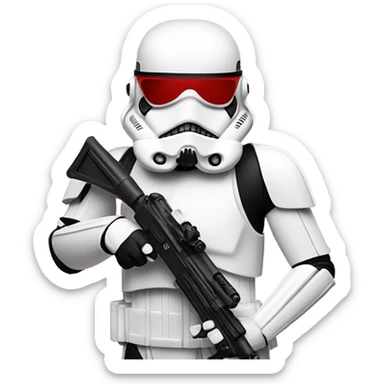 Stormtrooper in shades of red  sticker