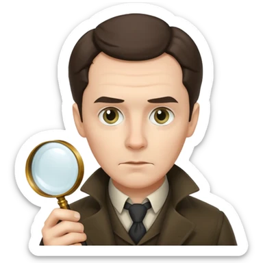 sherlock holmes holding magnifying glass sticker