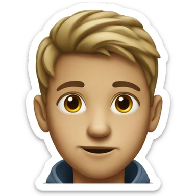 Boy with crooked nose sticker