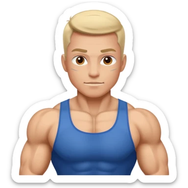 A person maintaining good health with good muscles sticker