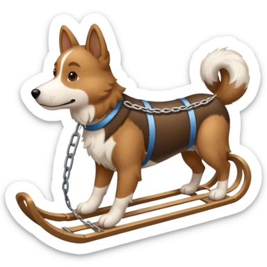 dog with back sled sticker