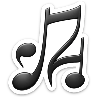 two music notes with a plus symbol sticker