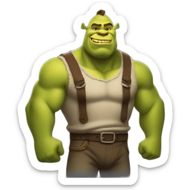 super muscular shrek sticker