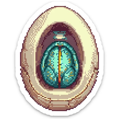 MRI egg embryo digital fetal small shape within an egg, otherworldly egg sticker