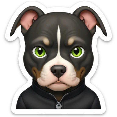 black pitbull with floppy goblin ears sticker