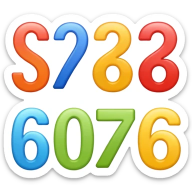 Create 6 7 numbers  sticker