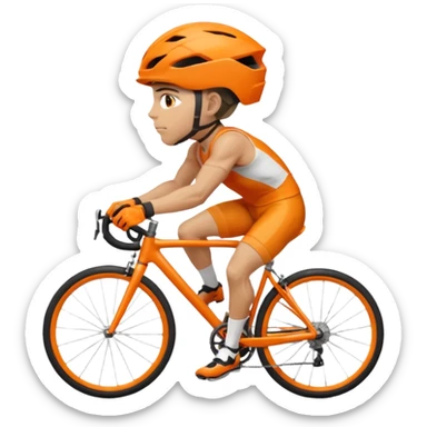 bicycle racer helmet orange sticker