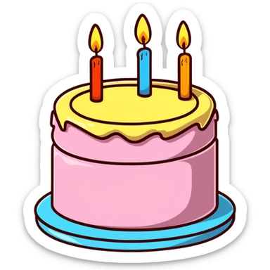 birthday cake with candles sticker