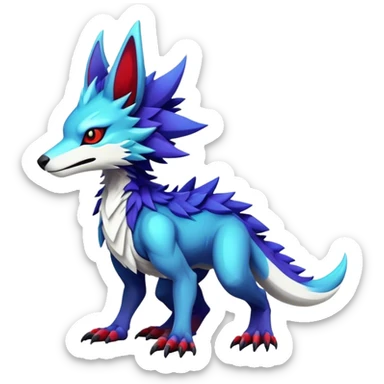 Epic Edgy Cute Colorful Modern Vernid-Protogen-Sergal-creature-animal full body sticker