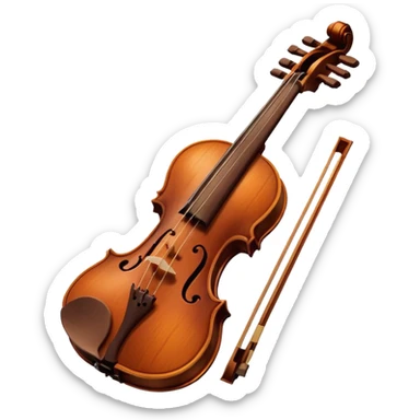 Violin with a sad face and tears sticker