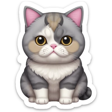 full body of exotic shorthair cat, front view sticker
