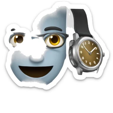 personne regardant sa montre  sticker
