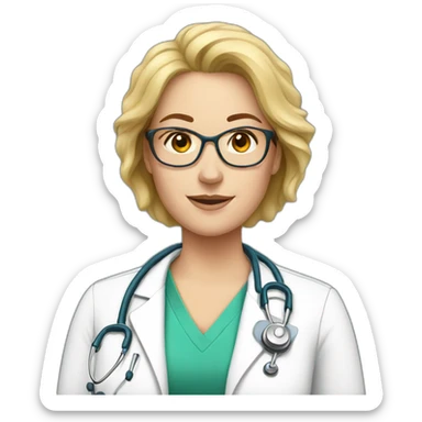 Doctor White woman sticker
