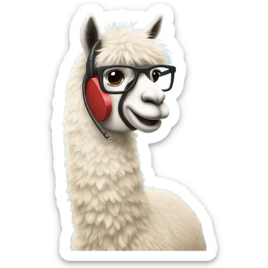 lama talking on the phone sticker