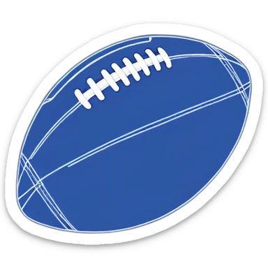 Blueprint outline of an American football ball sticker
