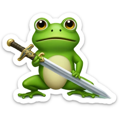 Frog holding a sword  sticker