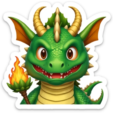 ein Drache mit einem Zauberstab in der Hand  und einem Hud  auf dem kopf und ein schnurbard auf dem gesicht sticker