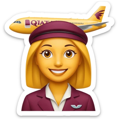 Qatar Airways retro emoji  sticker