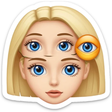 niñoadolescente de ojos azules besandose con una chica sticker