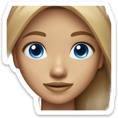 tan girl with light brown hair and blue eyes  sticker