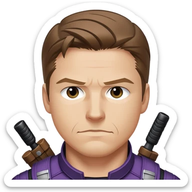 hawkeye clint barton portrait marvel, brown hair from captain america: civil war sticker