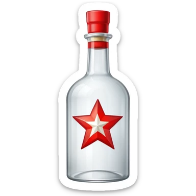 soviet vodka bottle with a red star sticker