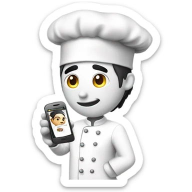 chef talking on the phone sticker