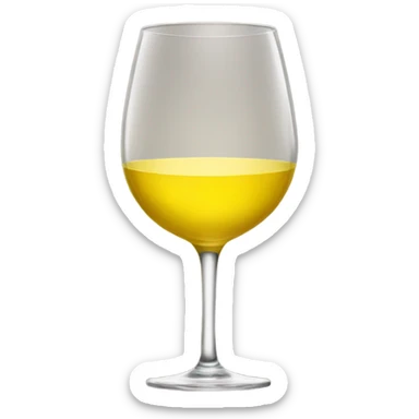 Wine glass with yellow wine sticker