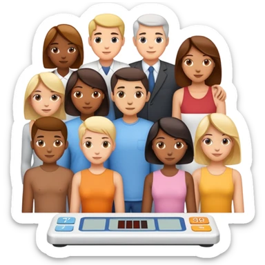 uma balança com pessoas em cima sticker