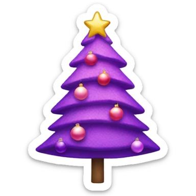 Pink and purple Christmas tree sticker